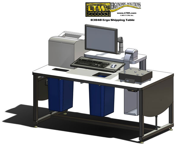 E2 Ergo Height Adjustable Shipping Table by LTW Ergonomic Solutions