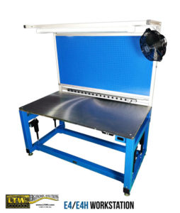 Height adjustable industrial workbench - E4/E4H Workbench - LTW Ergonomic Solutions