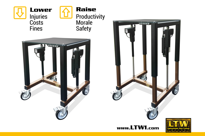 E2 Industrial Height Adjustable Table - Industrial Ergonomics by LTW Ergonomic Solutions