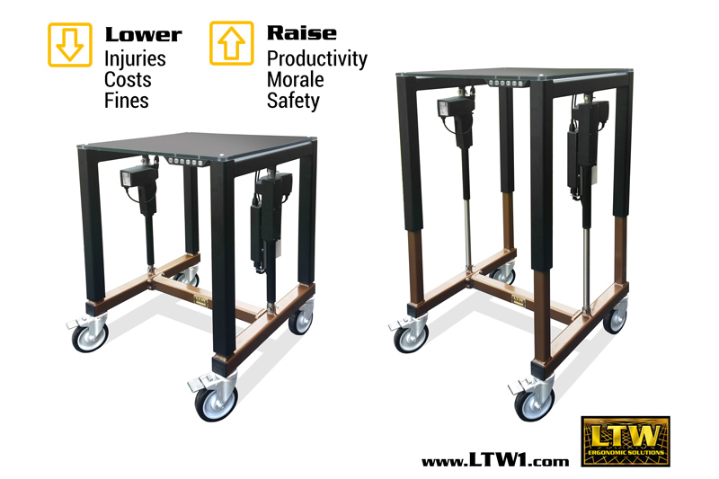 E2 Industrial Height Adjustable Table - Industrial Ergonomics by LTW Ergonomic Solutions E2 Industrial Height Adjustable Table - Industrial Ergonomics by LTW Ergonomic Solutions