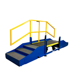 Industrially Height Adjustable Operator Platform with Self-Adjusting Staircase by LTW Ergonomic Solutions